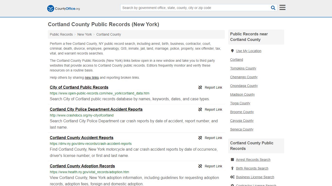 Public Records - Cortland County, NY (Business, Criminal ...