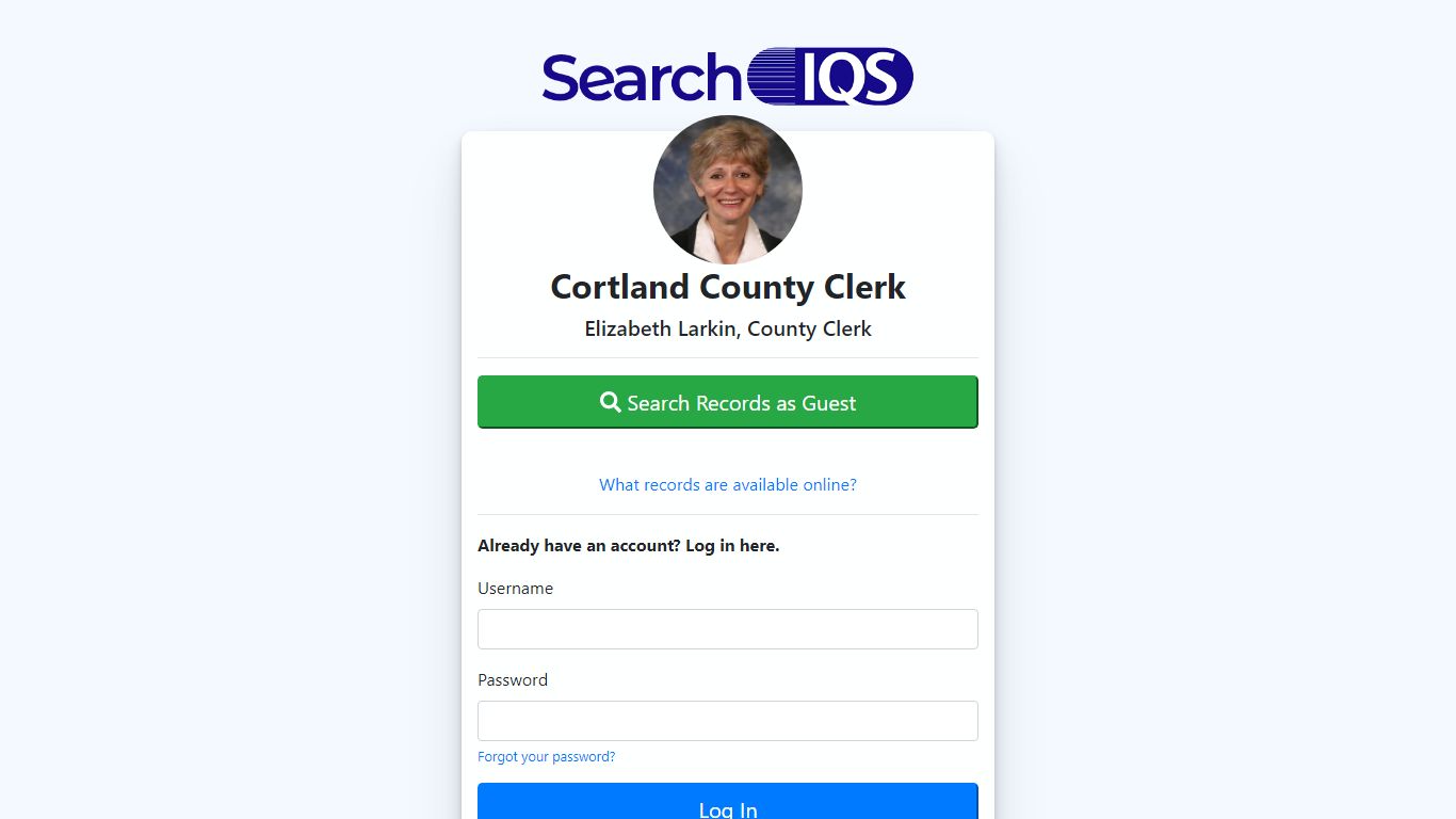 Cortland County Clerk - SearchIQS